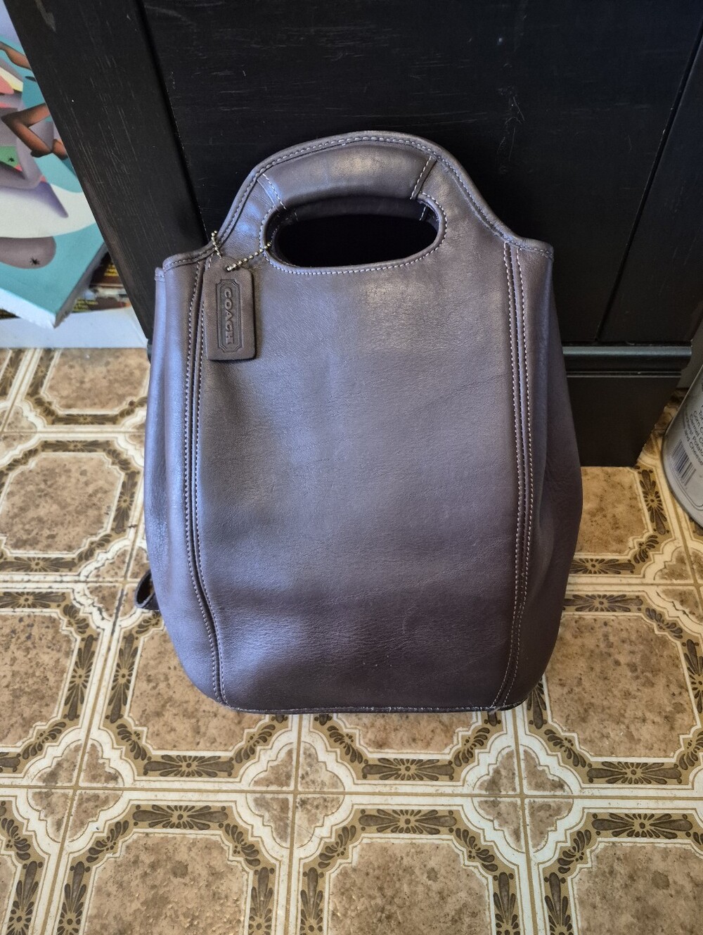 Vintage Coach 9994 Dark Brown Leather  Backpack / Tote